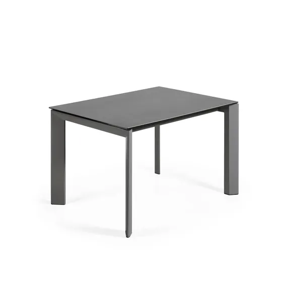 Стол раскладной Atta 120-180x80 см, антрацит, керамика Vulcano Roca