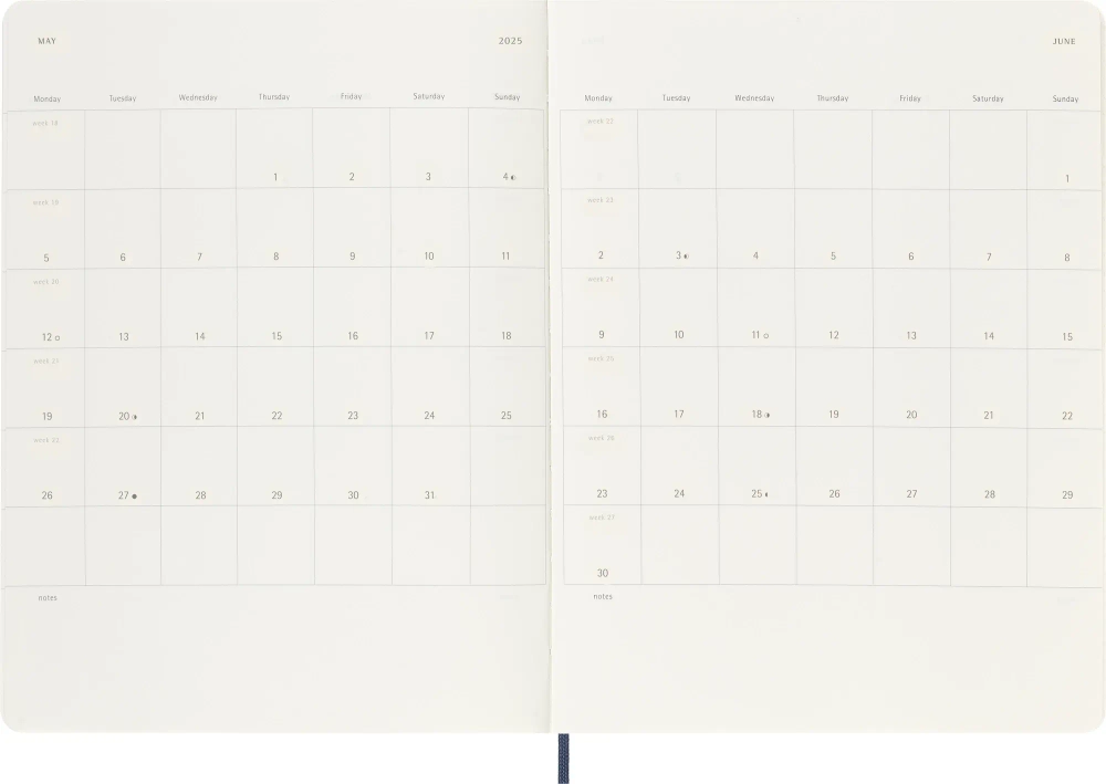 Еженедельник Moleskine Classic Soft WKNT XL (DSB2012WN4) 19х25см мягкая обложка синий сапфир