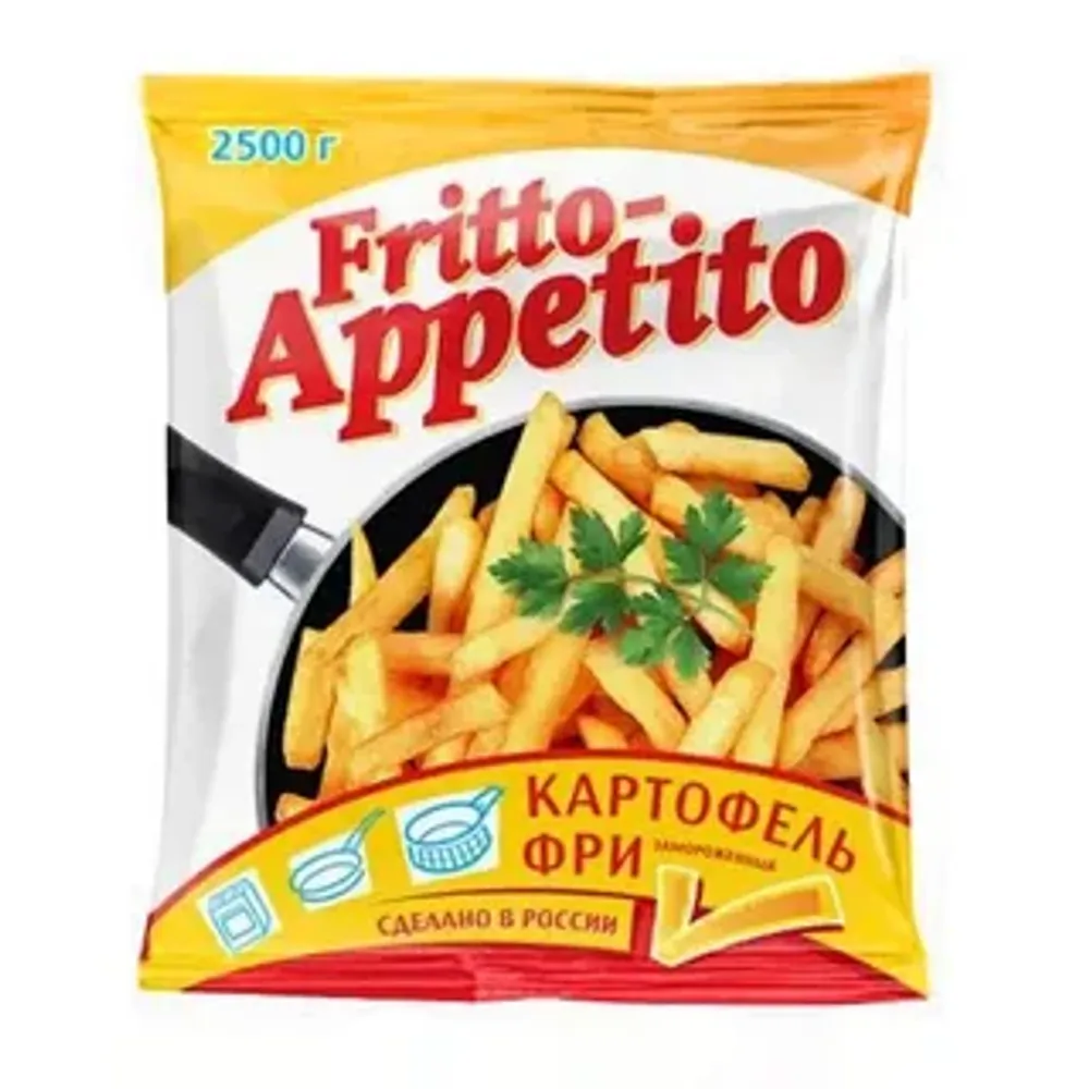 Картофель фри зам.рифленные 10мм 4*2,5кг Fritto Appetito