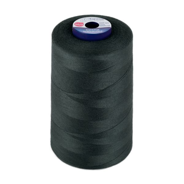 Нитки универсальные Gamma 40/2, 4570 м (5000 ярд) / 1 кат., 350 т.т.серый