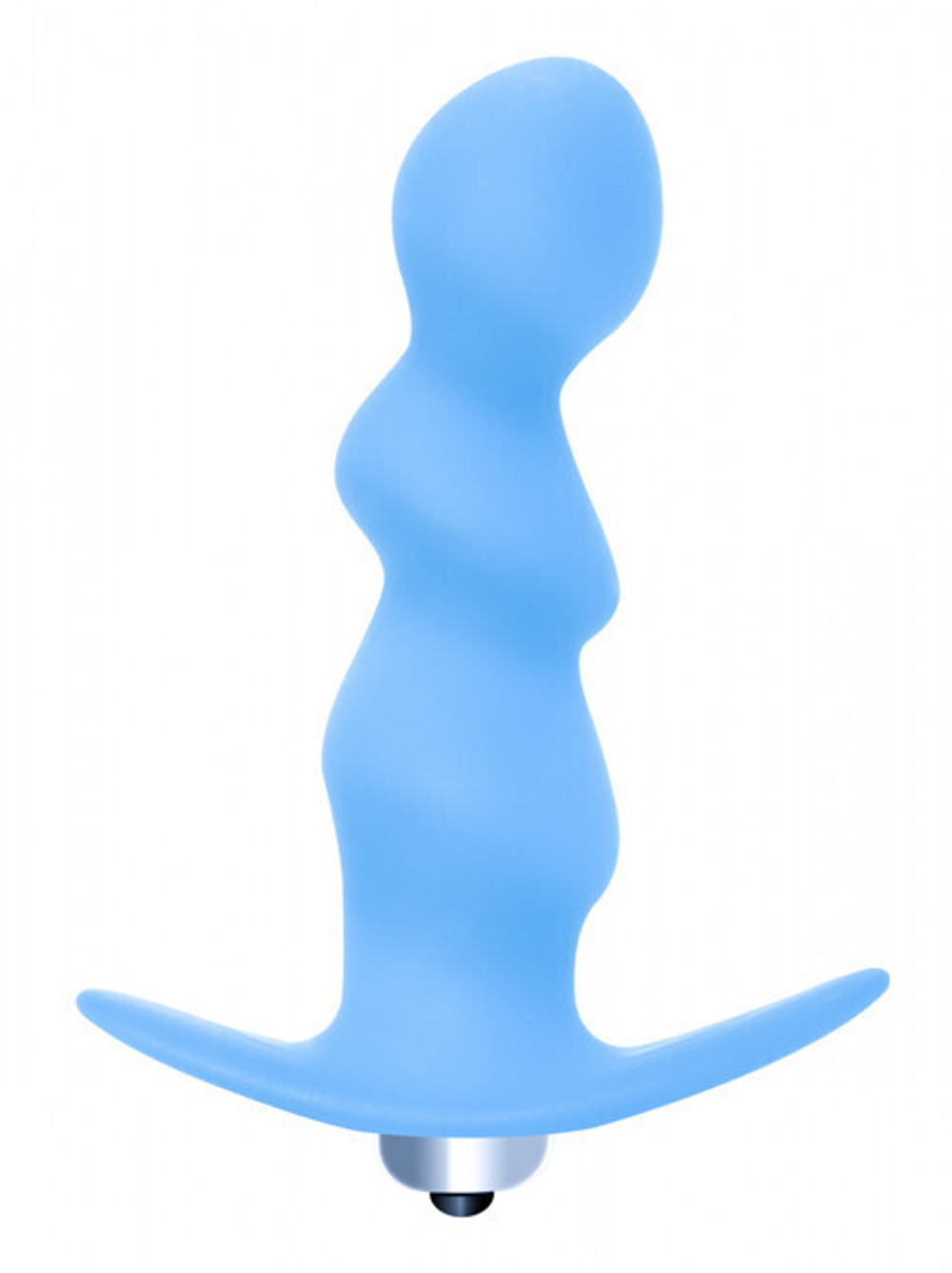 Рельефный анальный вибростимулятор Spiral Anal Plug (7 режимов) (Цвет: голубой)