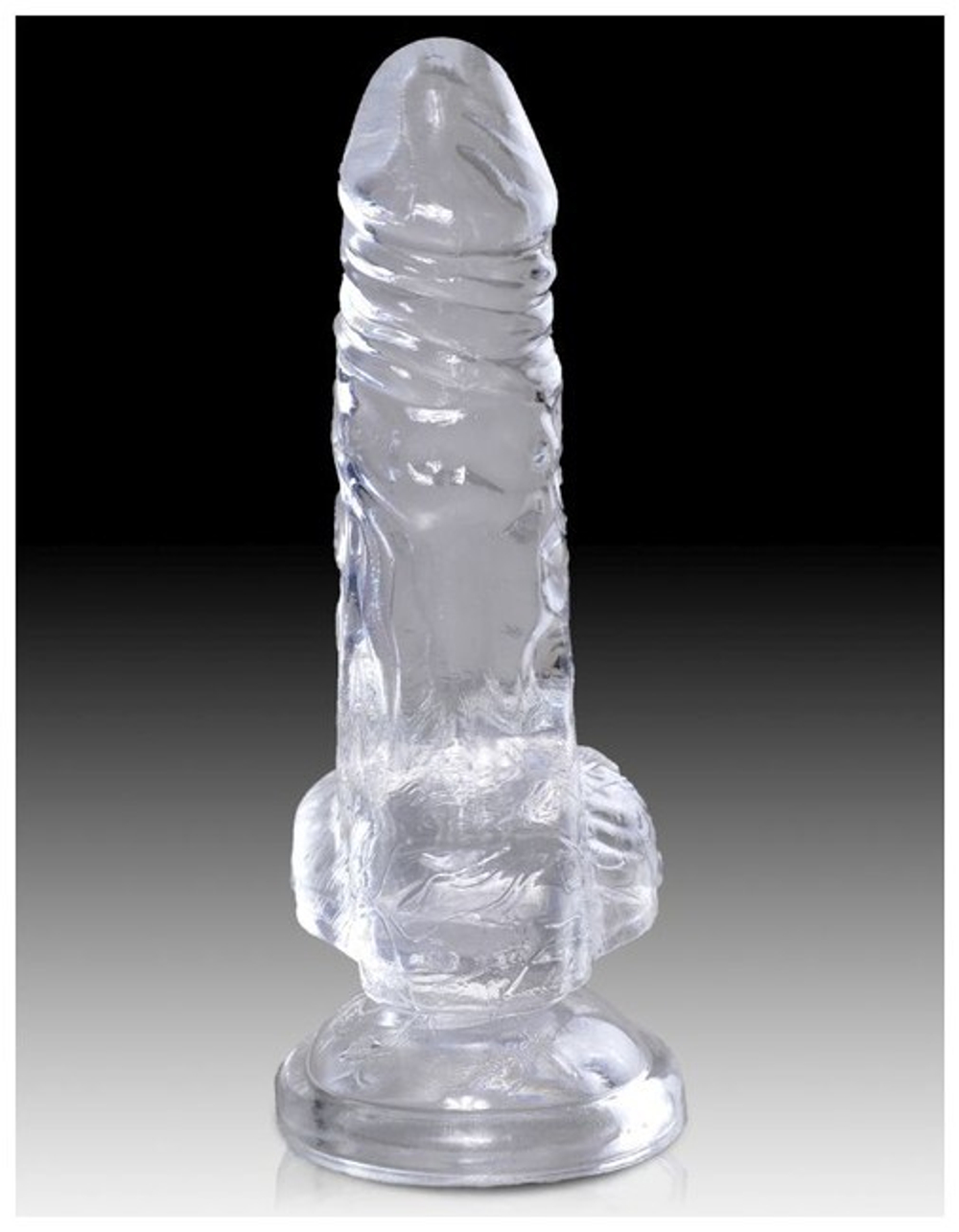 Фаллоимитатор с мошонкой на присоске King Cock Clear 4 Cock with Balls, прозрачный (Цвет: прозрачный)