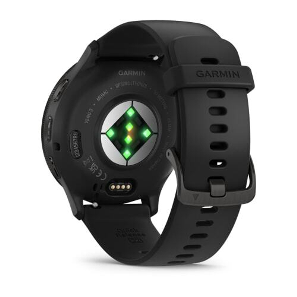 Часы Garmin Venu 3 с серым безелем, черный ремешок, 010-02784-01