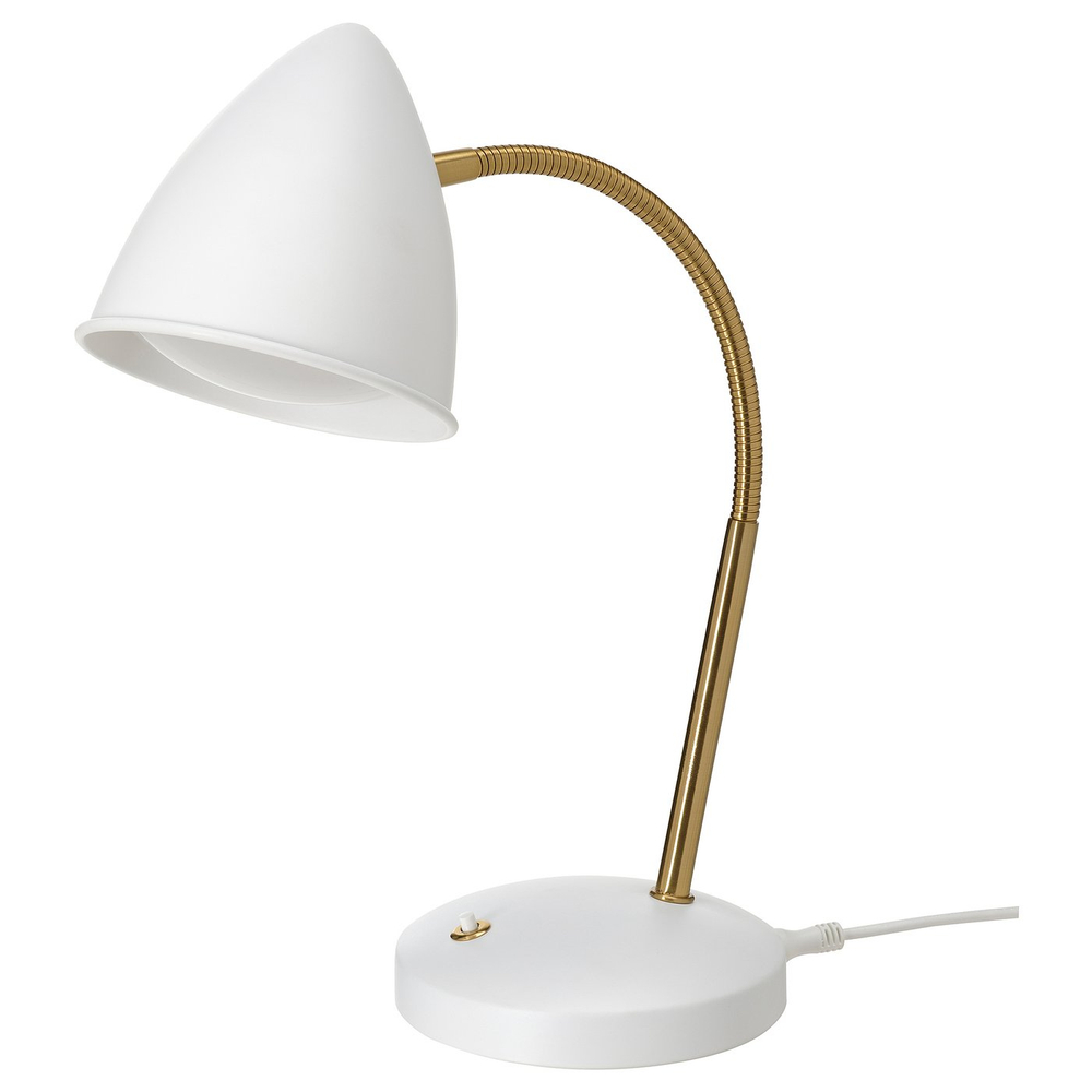 IKEA ISNÅLEN  (ИКЕА ИСНОЛЕН)  -  Настольная лампа LED - белый/цвет латуни