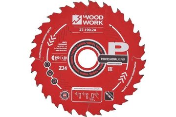 Диск пильный 190x30x1,8/1,1 A=18° ATB + 8° SHEAR Z=24 Woodwork 27.190.24