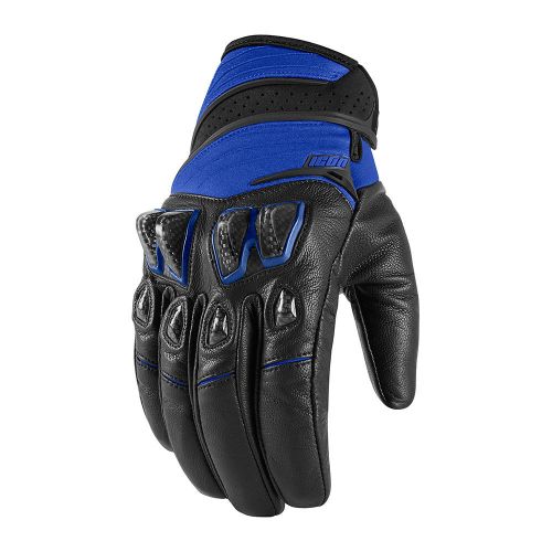 Купить Мотоперчатки Кожаные Icon Konflict Gloves / Синий