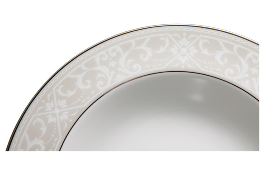 Тарелка суповая 21см Noritake Монтвейл платиновая