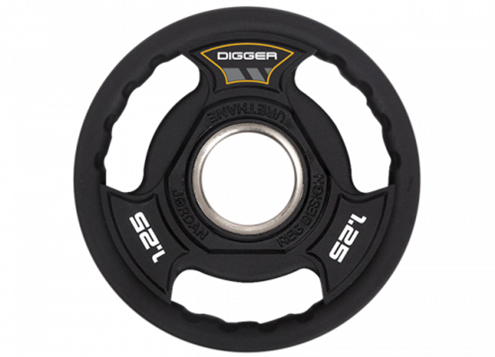 Диск олимпийский полиуретановый 3-х хватовый 1,25кг Hasttings Digger HD51C3A-1,25