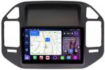 Магнитола для Mitsubishi Pajero 3, Montero 3 1999-2006 (рамка черная) - FarCar S500-TS10 монитор 9.5" QLED на Android 14, Быстрая, CarPlay, 4G SIM-слот