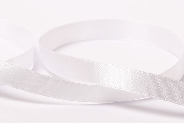 Лента атласная 2-сторонняя 12.0 мм / 33±2 метра, №001 белый, Gamma AL-12D