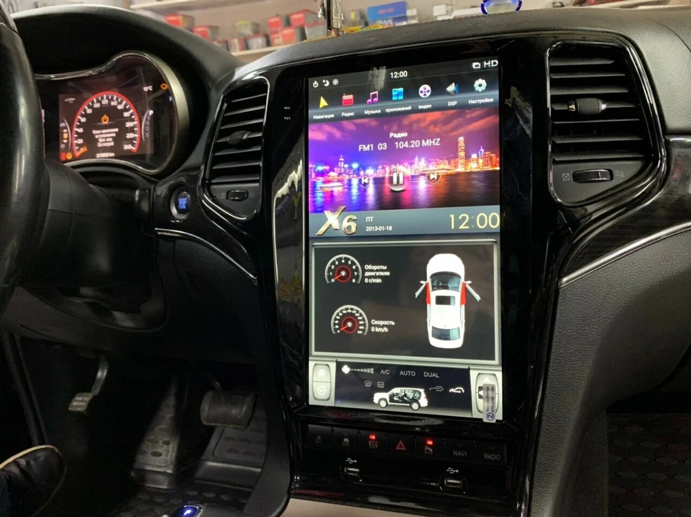 Штатная магнитола для JEEP Grand Cherokee 2013+ черная KUBERG ZF-1823B-DSP