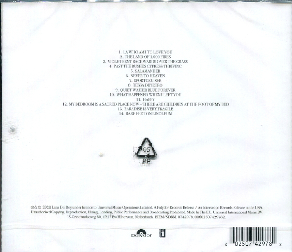 Lana Del Rey / Violet Bent Backwards Over The Grass (CD)