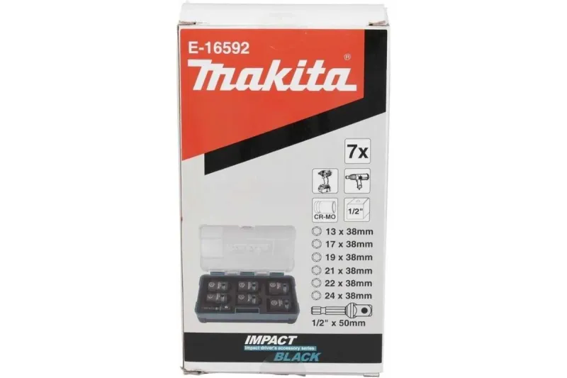 Набор ударных головок Makita E-16592, 1/2″, 7 предметов
