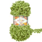 Пряжа Alize (Ализе) Puffy Fine / уп.5 мот. по 100 г, 14м, 485 зеленая черепаха A