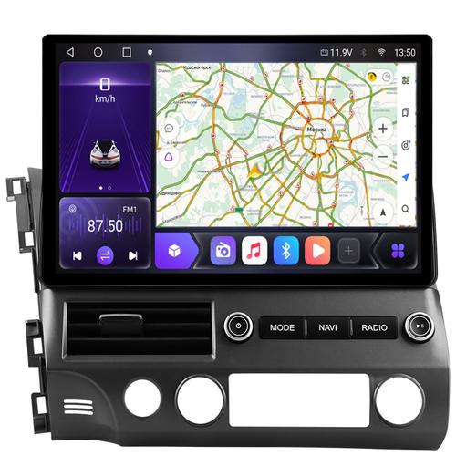 Магнитола для Honda Civic 8 2005-2012 седан - Kuberg LUX-CIV8-12-F1301-S10 монитор 13" 2K QLED на Android 12, Быстрая, CarPlay, 4G SIM-слот