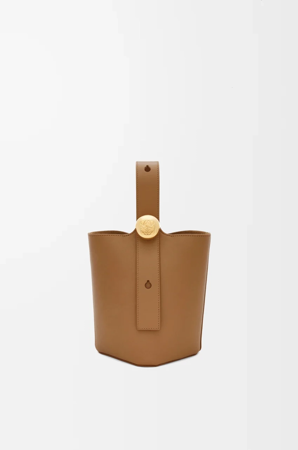 Loewe Мини-сумка-ведро Pebble из гладкой телячьей кожи, светло-коричневый