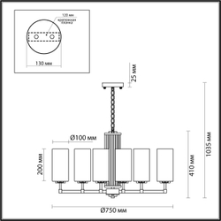 4990/8 HALL ODL23 637 матов. золотой/белый/стекло Люстра E27 8*40W KASALI