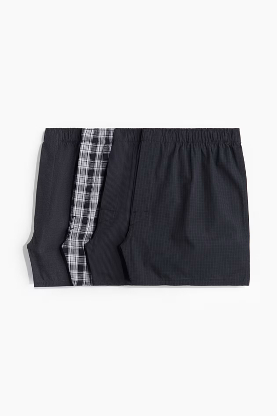 H&M Набор трусов-боксеров ( 4 шт.), черный/белый