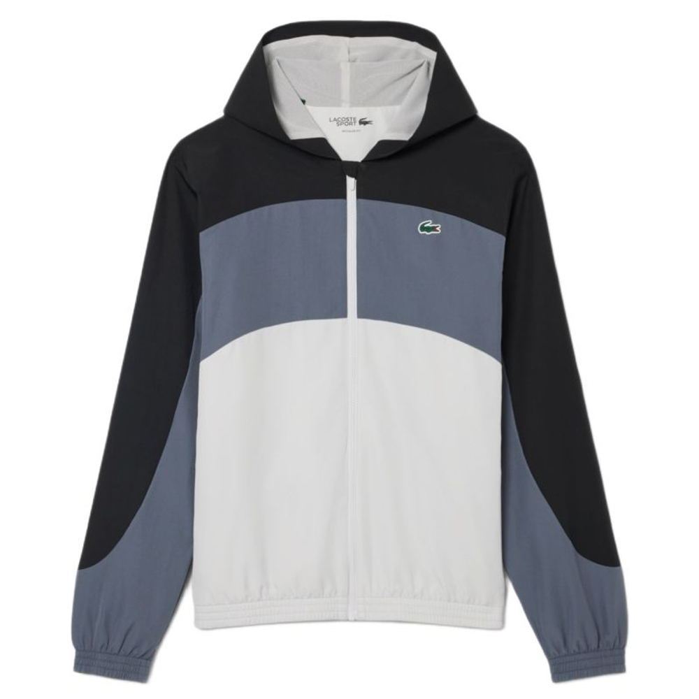 Meska kurtka tenisowa Lacoste Sport Colour-Block Track - grey/black