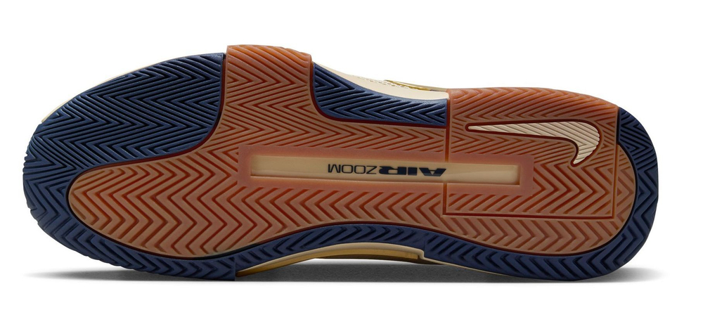 Мужские кроссовки теннисные Nike Zoom GP Challenge 1 Premium - Бежевый, небесный, Золотой