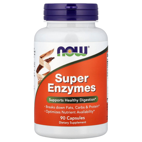 NOW Foods, суперферменты, 90 капсул