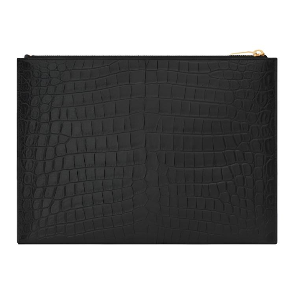 SAINT LAURENT Leather Tablet Bag Men"s Black