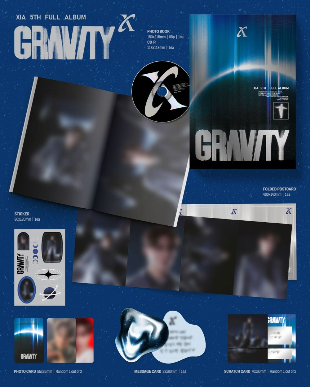 Альбом XIA (KIM JUN SU) - GRAVITY 5th Full Album 3 Version (COSMIC + ORBIT + SOLAR VER.) SET