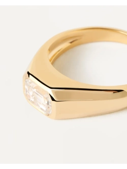 Кольцо Octagon Shimmer серебро 925 пробы покрытое золотом