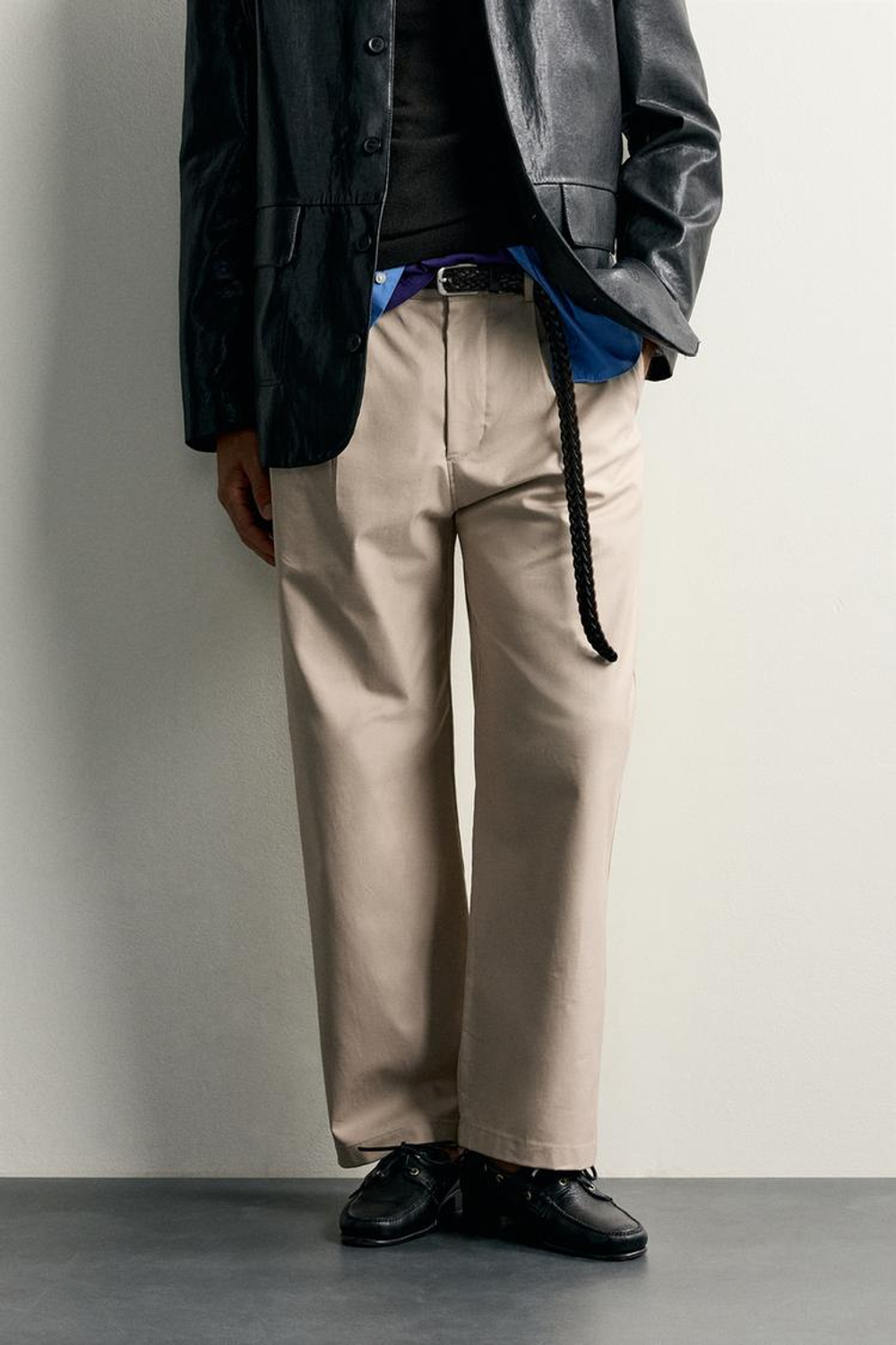 ZARA БРЮКИ STRAIGHT FIT СО СКЛАДКАМИ, СВЕТЛЫЙ РЫЖЕВАТО-КОРИЧНЕВЫЙ