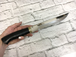 Пластунский нож, кованая 95х18, рукоять кожа и черный граб