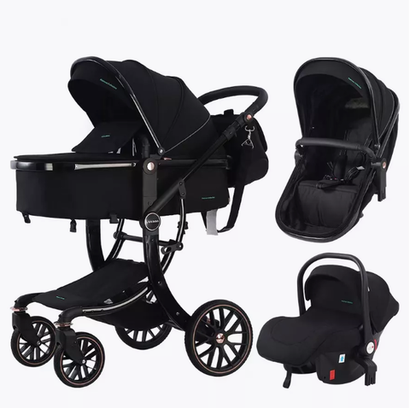 Детская коляска Luxmom 601A 3в1 (черный)