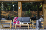 Диванный комплект из акации Joygarden БУКА с кофейным столом, Natural Teak, серый