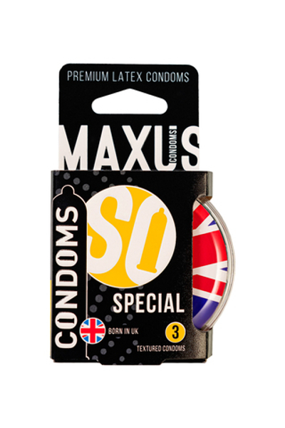 Презервативы Maxus Special точечно-ребристые в пластиковом кейсе 3 шт