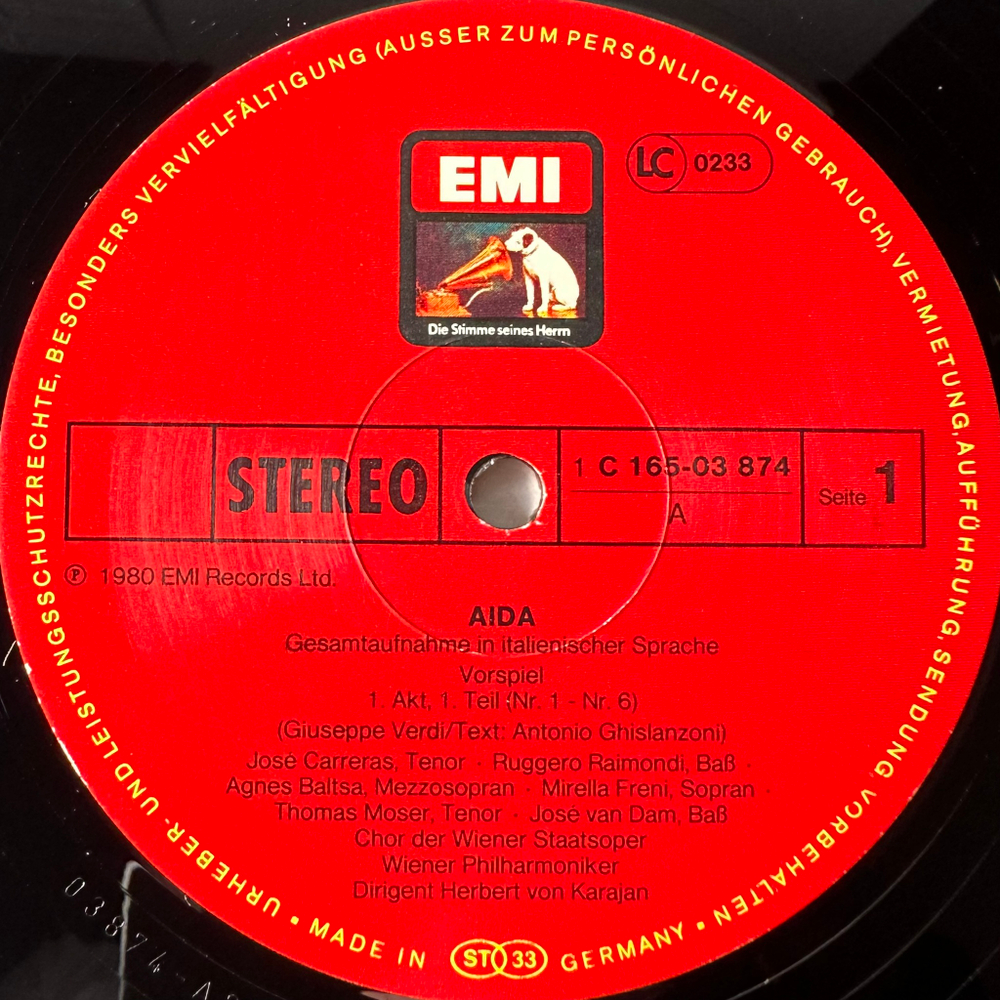 Верди - Аида 3LP (Германия 1980г.)