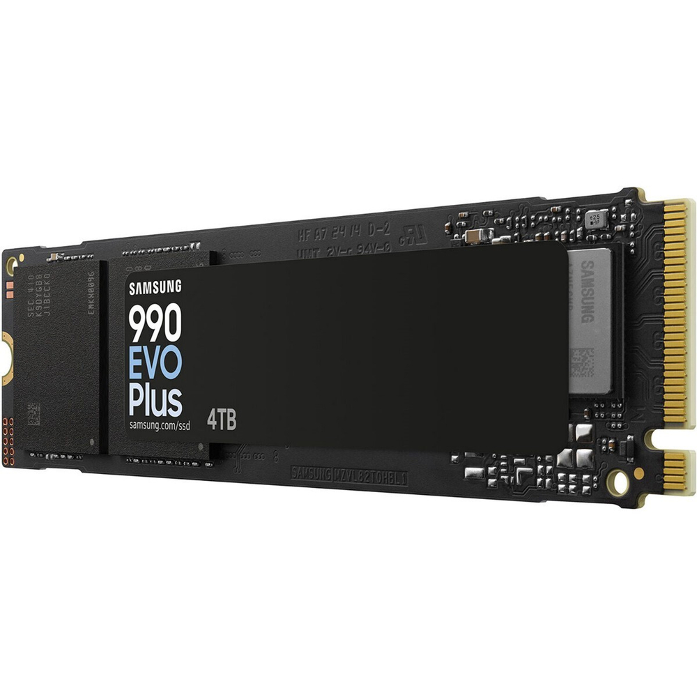 Твердотельный накопитель SSD 4Tb Samsung 990 EVO plus, M.2 PCI-E NVMe 2.0 Gen 4.0 x4 (R7250/W6300MB/s) TBW2400