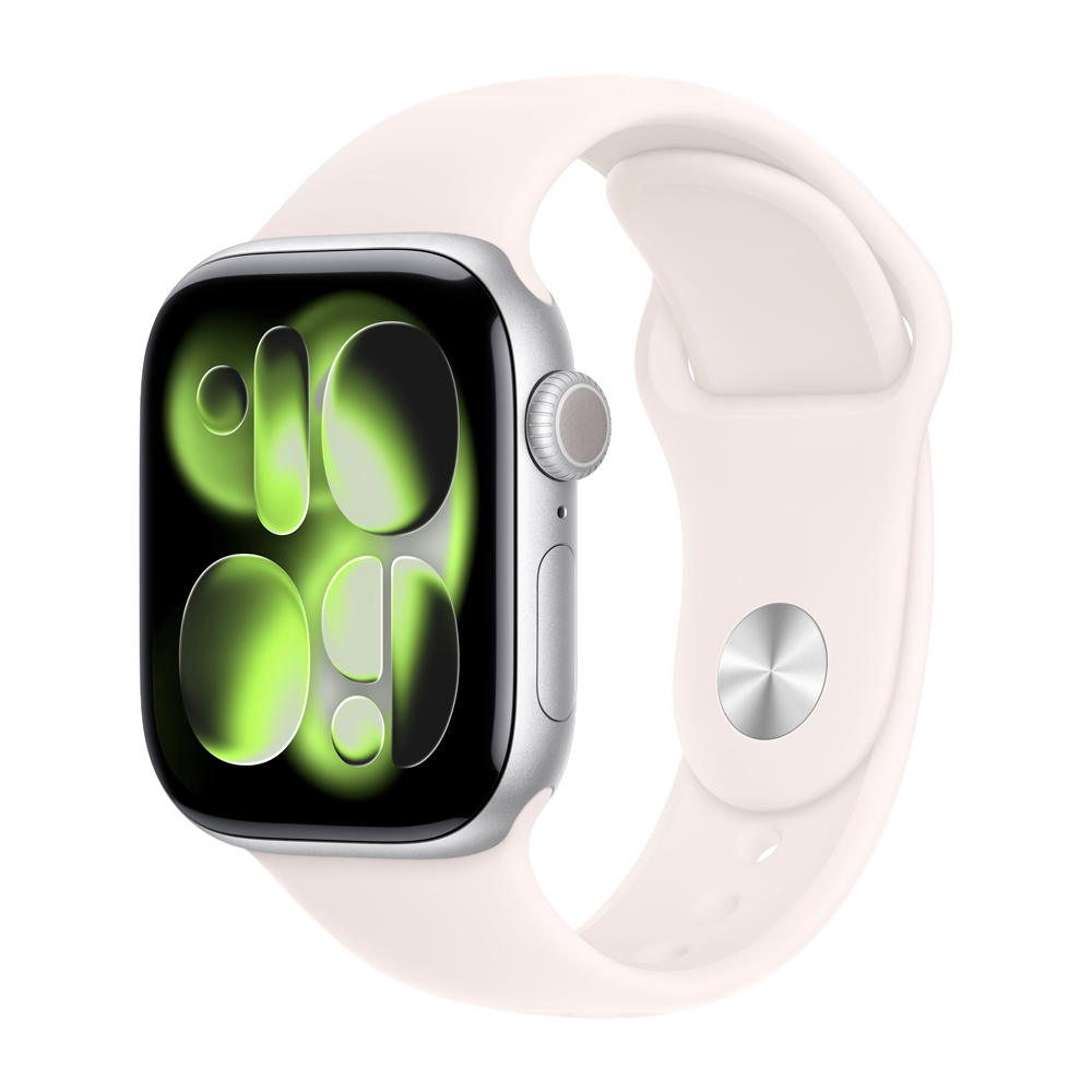 Умные часы Apple Watch Series 11 GPS, 42mm, Silver Aluminium Case with Light Blush Sport Band, M/L