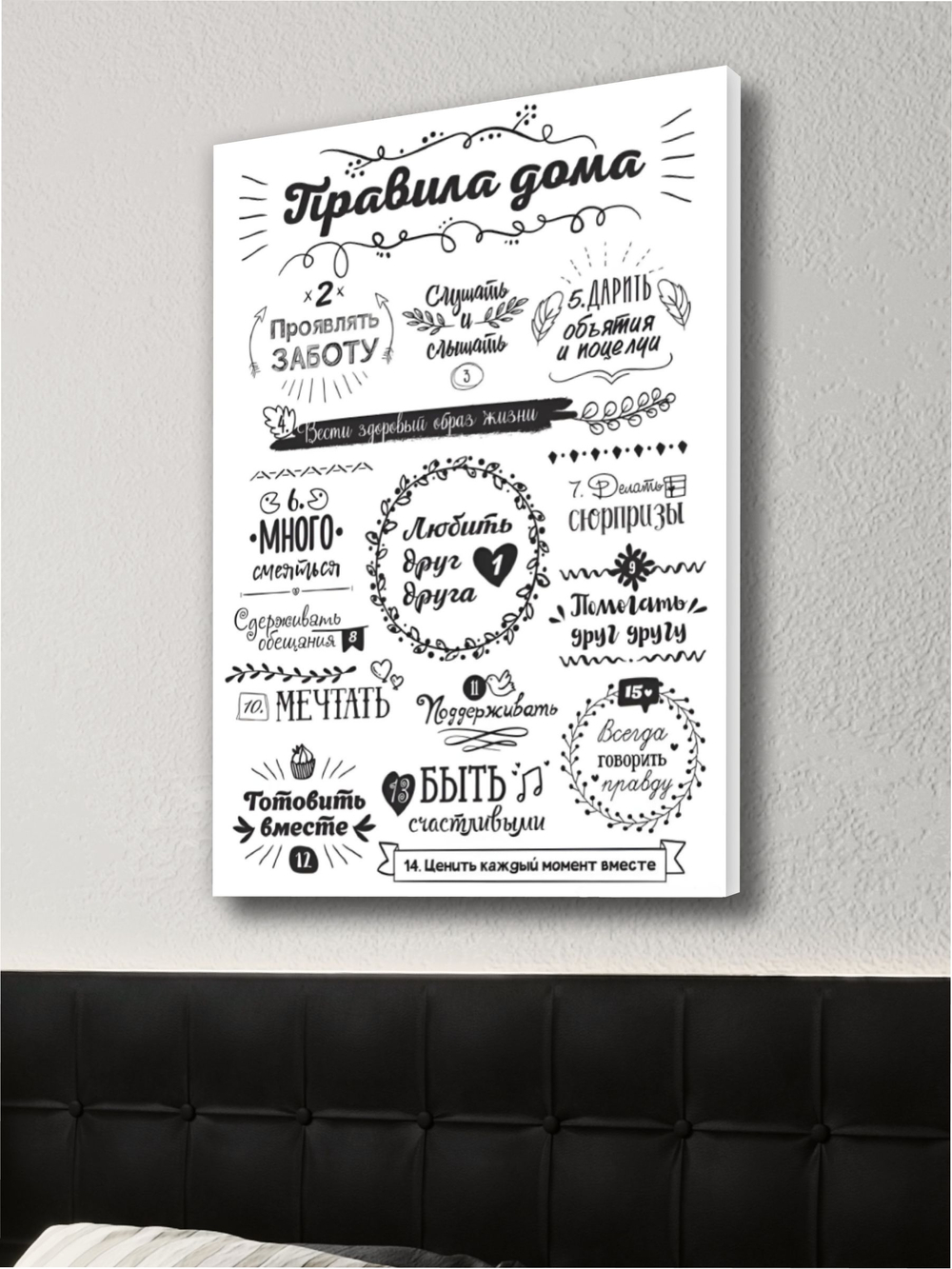 Картина Правила дома модульная 50x70см 1шт.