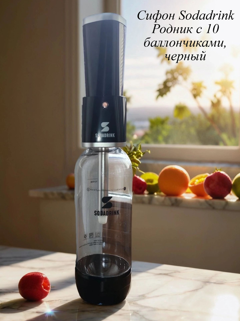 Сифон Sodadrink Родник с 10 баллончиками, черный