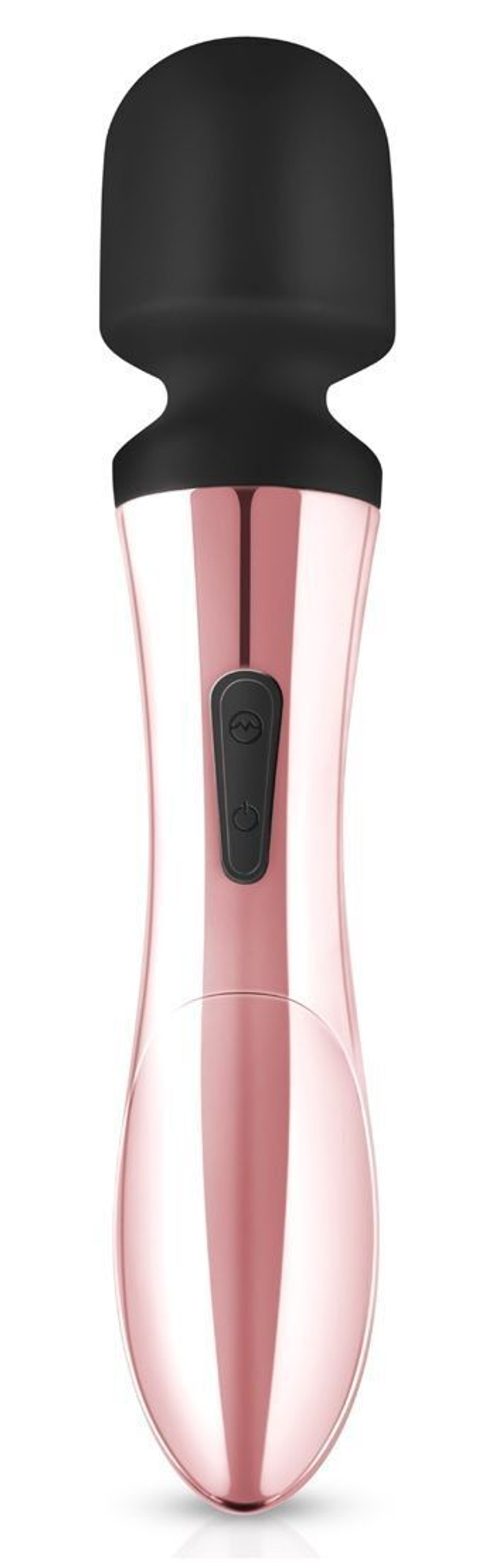 Черно-розовый вибромассажер Nouveau Curve Massager - 21 см. (Цвет: черный с розовым)