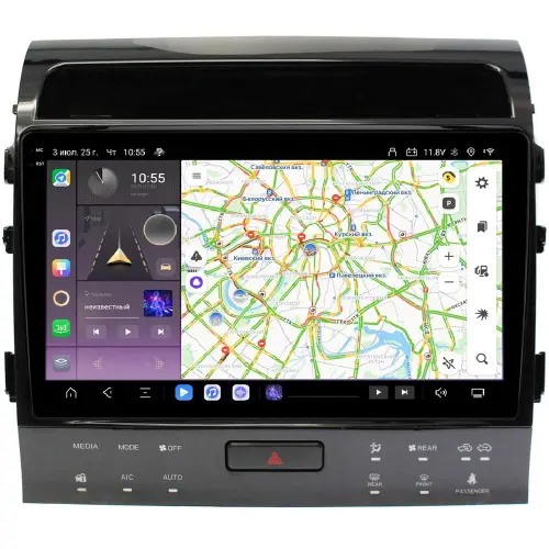 Магнитола для Toyota Land Cruiser 200 2007-2015 (рамка 10, климат на ШГУ) - Kuberg OL-1620-2-ABC QLed+2K, Android 13, Быстрейшая, CarPlay, 4G SIM-слот