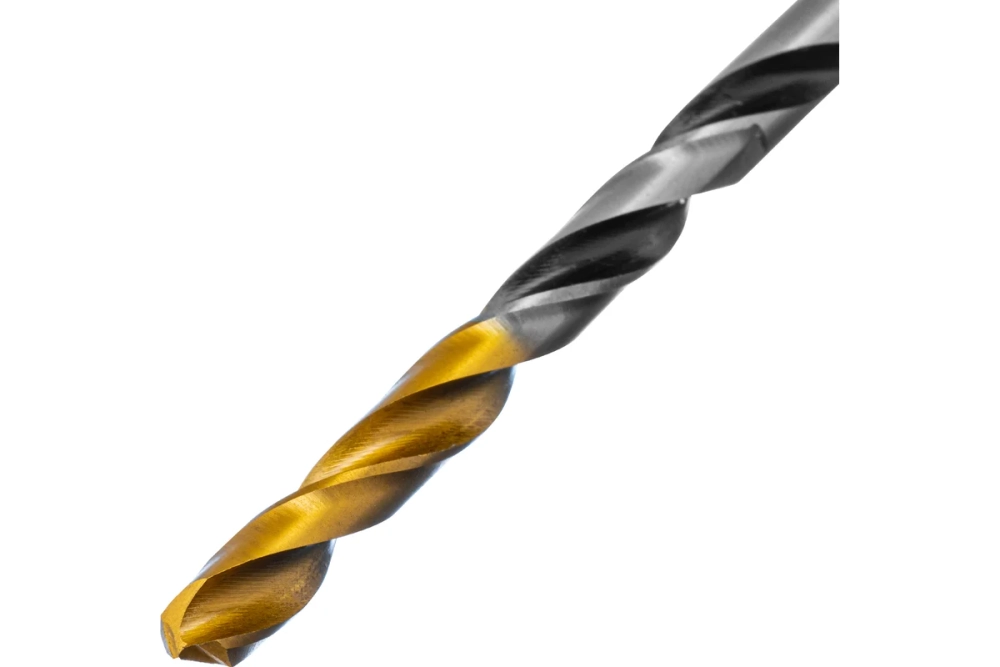 Сверло спиральное по металлу 5x86 мм, Р6М5, Golden Tip, многогранная заточка Denzel 718276