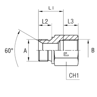 Соединение PF BSP 3/8 - BSP 3/8 L33