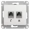 Розетка компьютерная двойная RJ11 + RJ45 Cat 5e Systeme Electric Glossa Белый GSL000185