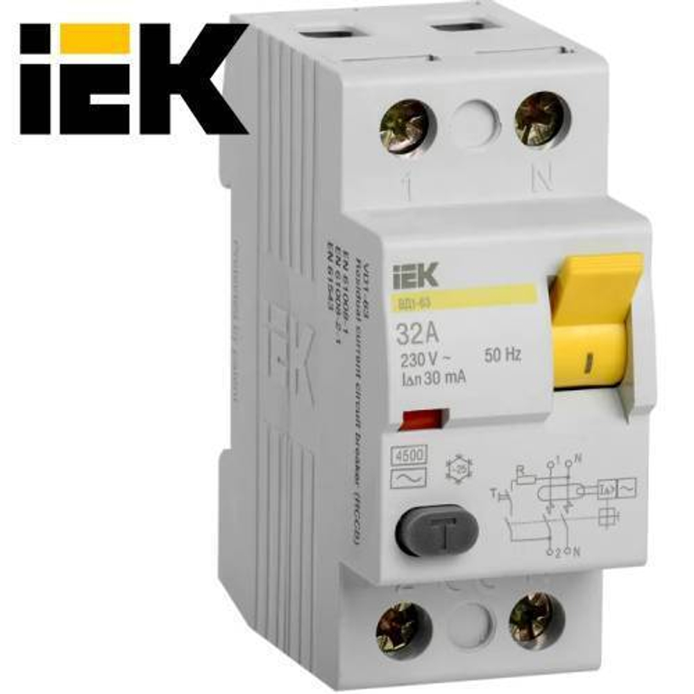 УЗО 2/32 А 30ма IEK (ВД1-63)