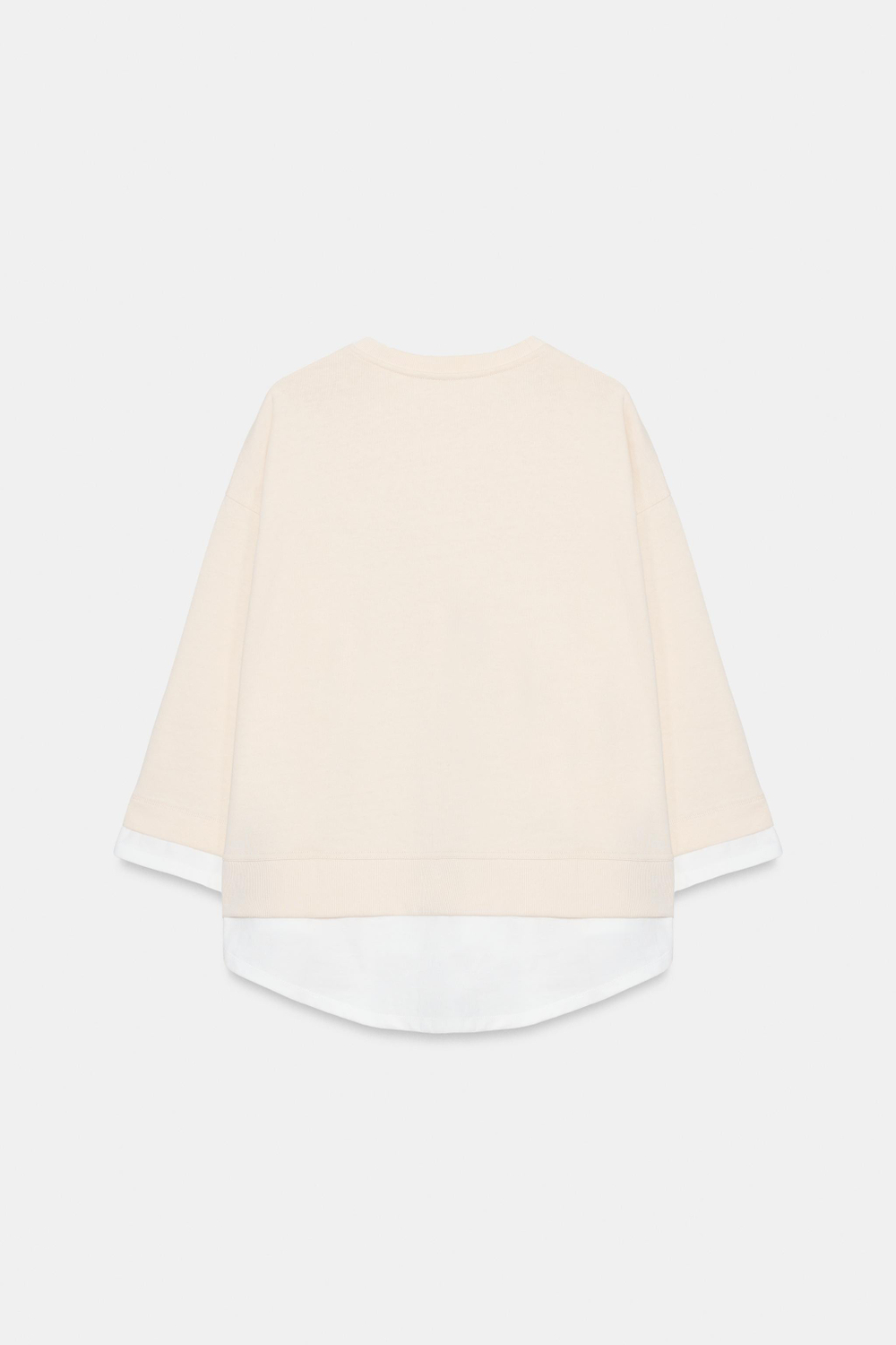 ТОЛСТОВКА С ДЛИННЫМИ РУКАВАМИ И КОНТРАСТНОЙ ВСТАВКОЙ — ZARA