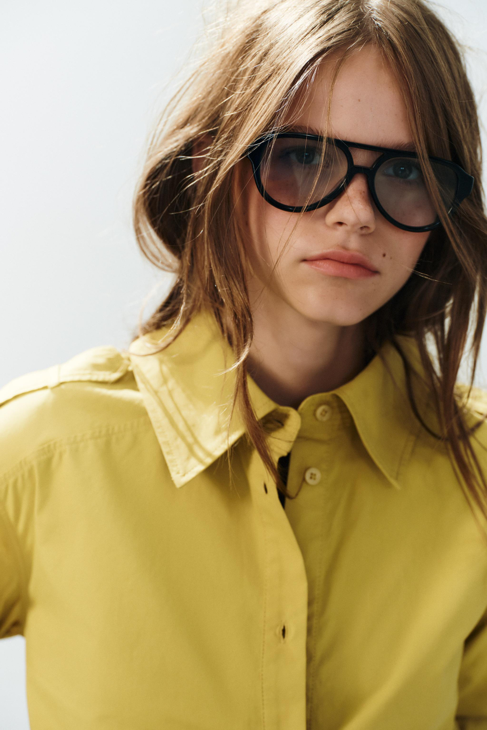 ГАБАРДИНОВАЯ РУБАШКА С ХЛЯСТИКАМИ — ZARA