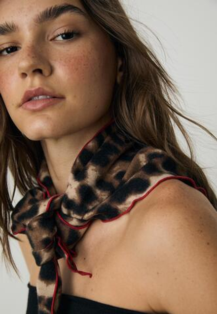 STRADIVARIUS Треугольный платок с леопардовым принтом, коричневый