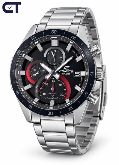 CASIO EFR-571DB-1A1VUDF EDIFICE мужские наручные часы — стальной хронограф с черным циферблатом