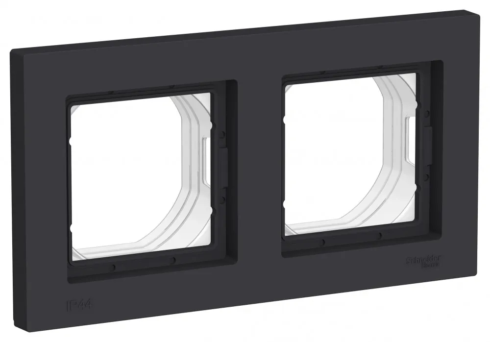 ATLASDESIGN AQUA 2-постовая РАМКА, IP44, КАРБОН