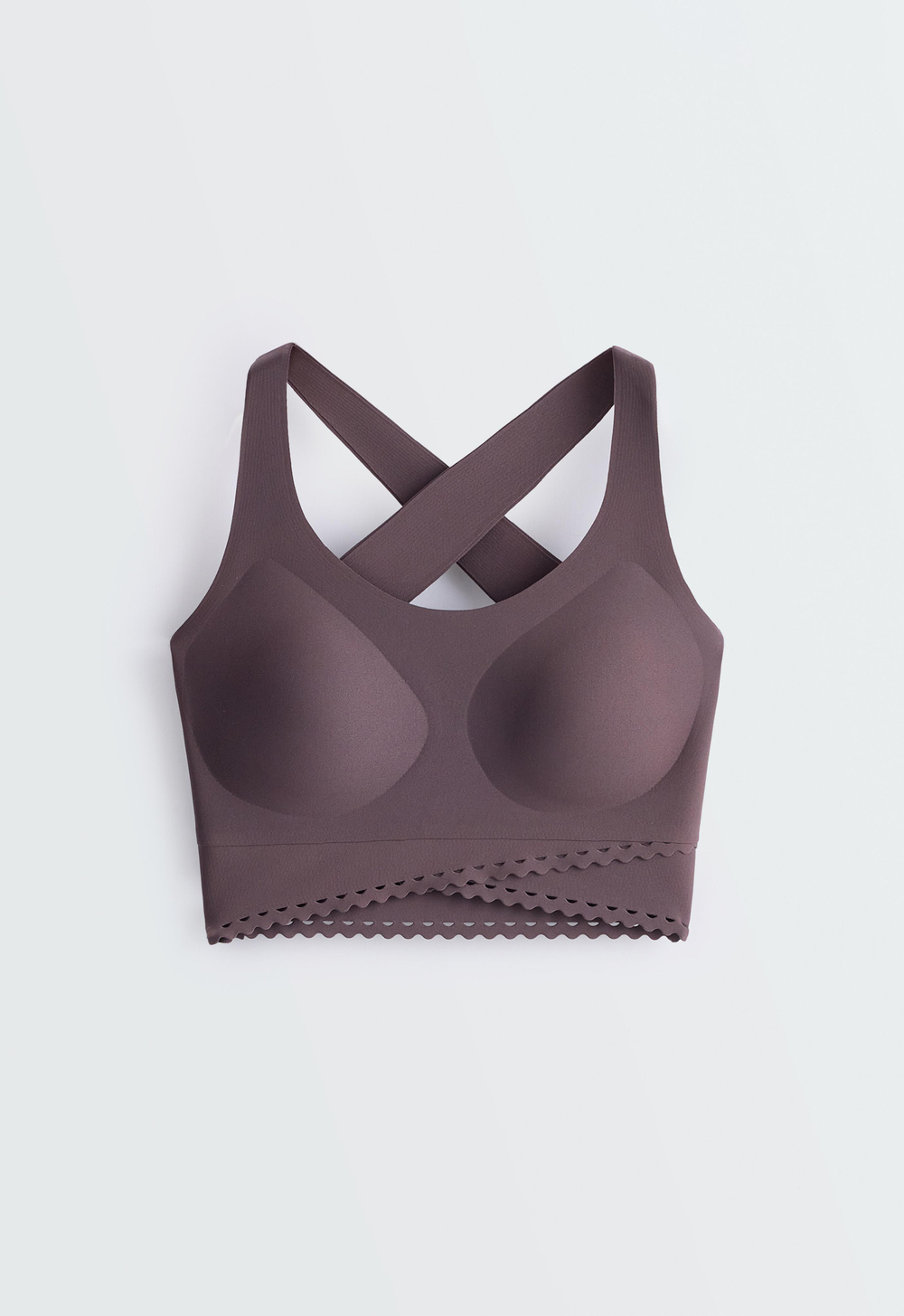 Oysho Спортивный бюстгальтер Perfect-adapt, средняя поддержка, коричнево-фиолетовый